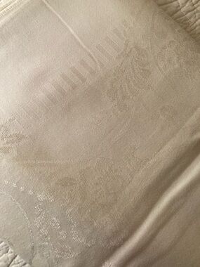 Elegant Cream Damask Tablecloth or Fabric Panel